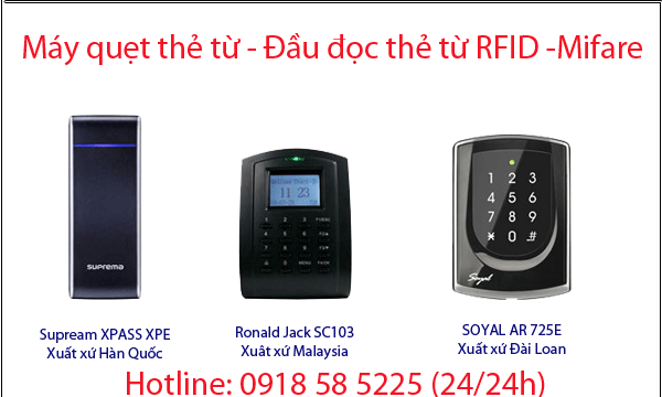 Máy chấm công kiểm soát bằng thẻ từ 
