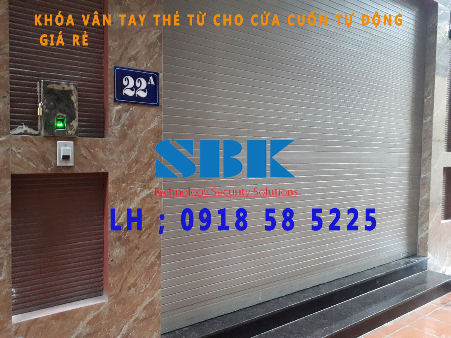 khóa vân tay cửa cuốn lắp đặt khóa từ giá rẻ