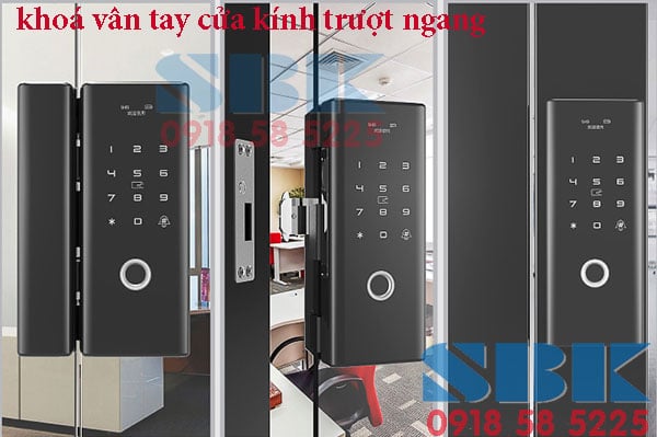 khoá vân tay cửa kính trượt ngang