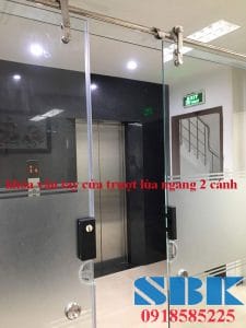 khóa vân tay cửa trượt lùa ngang 2 cánh