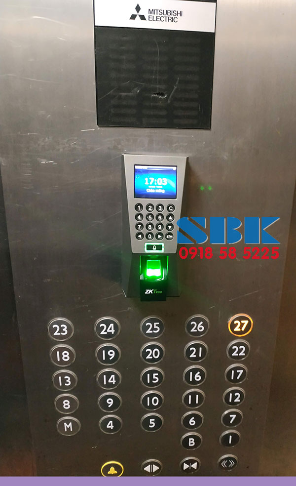 Lắp đặt bộ kiểm soát thang máy bằng vân tay thẻ từ tại hà nội