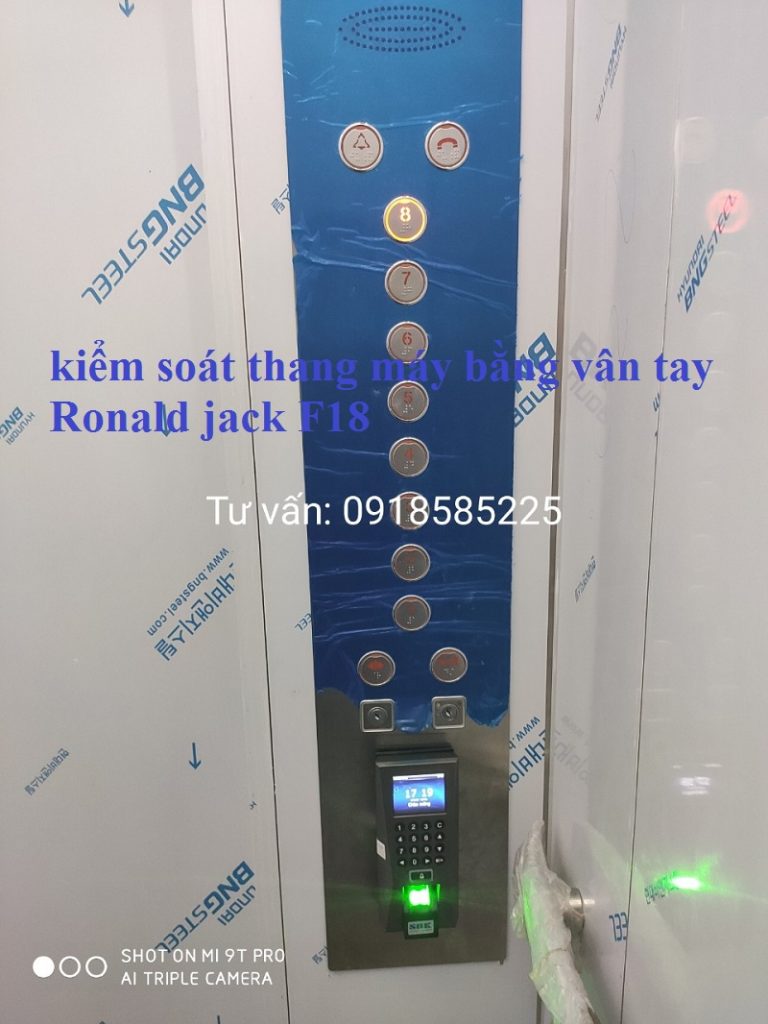 kiểm soát thang máy bằng vân tay Ronald jack F18