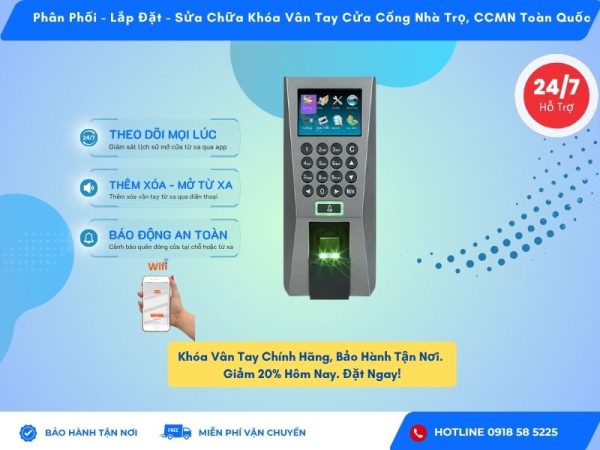 Lắp đặt sửa chữa khóa vân tay nhà trọ Ronald Jack F18