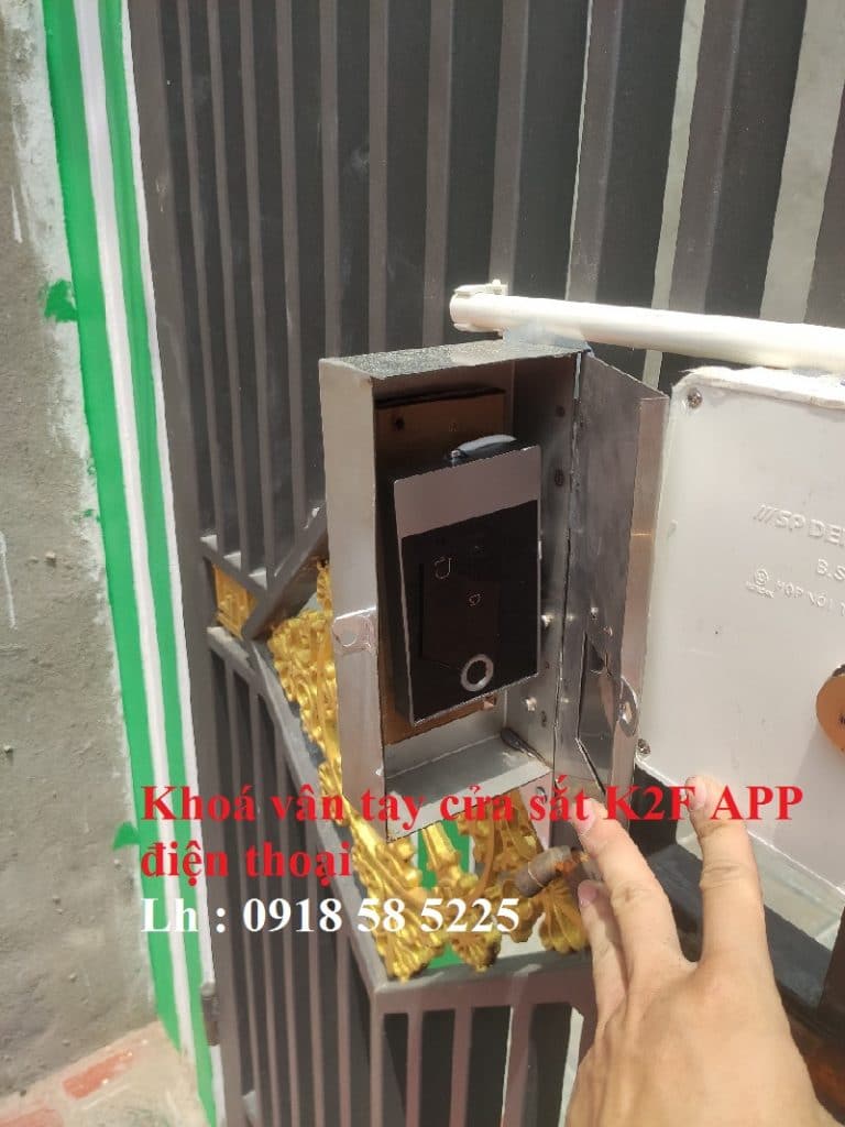 khoá vân tay cửa sắt k2F app điện thoại