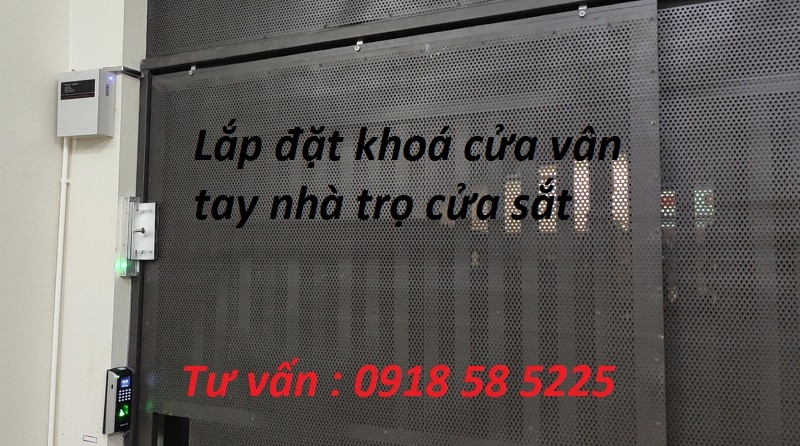 Lắp đặt khoá cửa vân tay nhà trọ cửa sắt tại thanh xuân hà nội