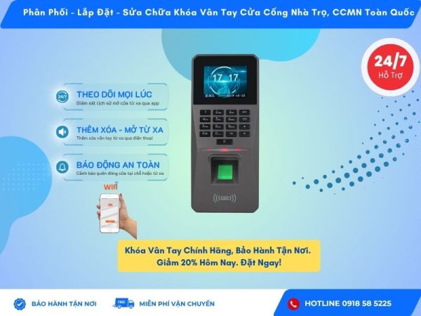 Khóa Cửa Vân Tay Nhà Trọ Ronald Jack F16