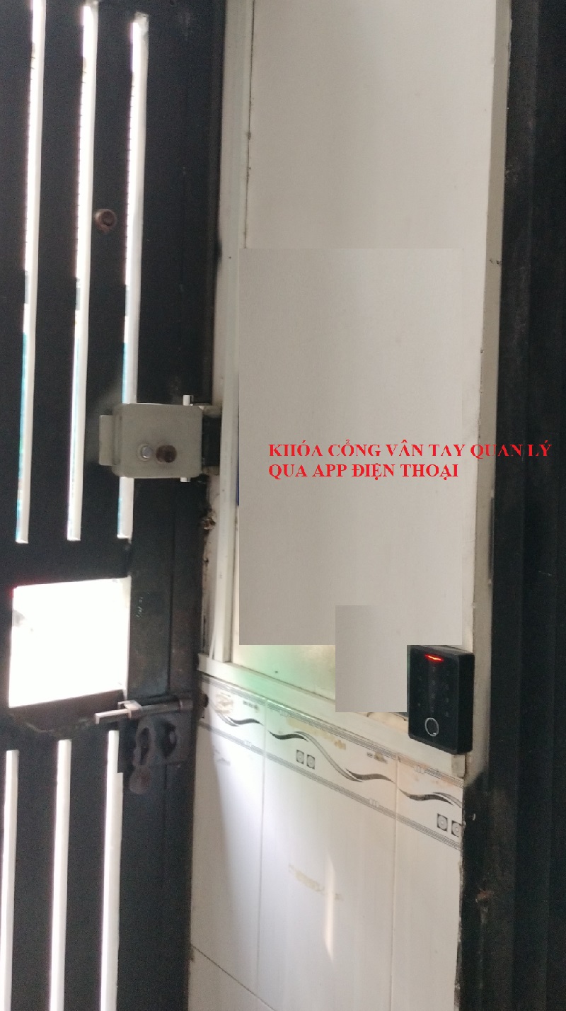 khóa vân tay cửa sắt nhà trọ quản lý qua điện thoại app tuya smart wifi