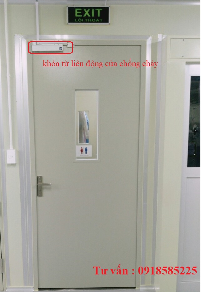 khóa từ liên động cho cửa chống cháy
