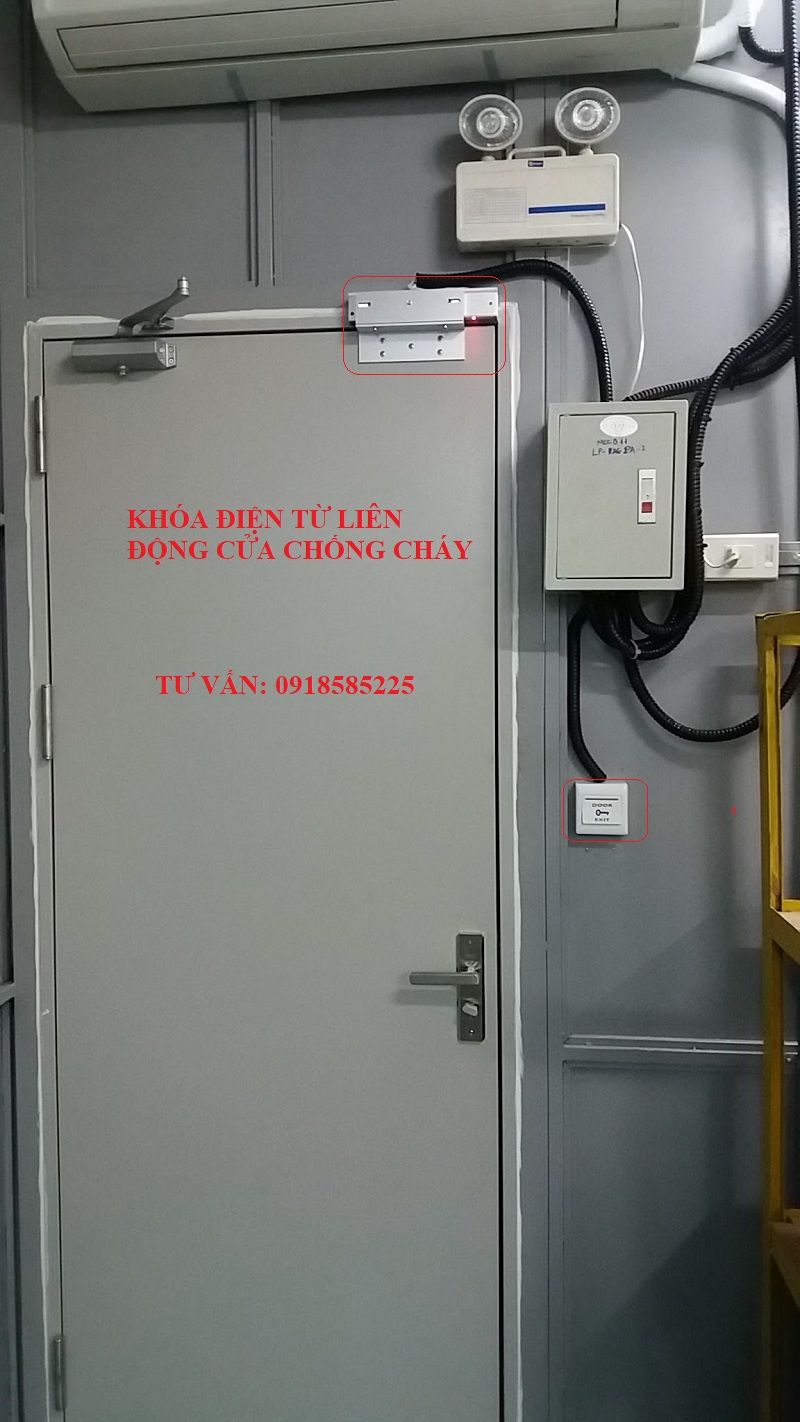 khóa từ liên động báo cháy