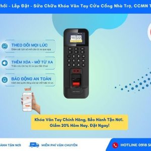 Khóa vân tay Hikvision cho cửa cổng sắt chung cư mini, nhà trọ
