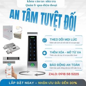 Lắp trọn bộ khóa vân tay nhà trọ HF4wifi cho cửa cổng