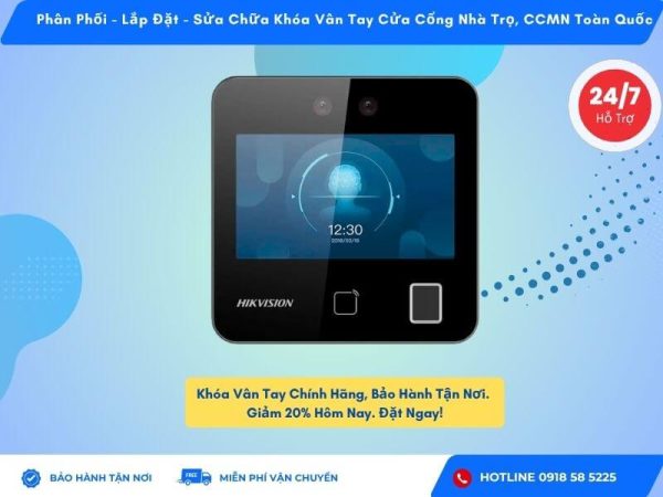 Máy Chấm Công Nhận Diện Khuôn Mặt Và Vân Tay HIKVISION DS-K1T343MFWX